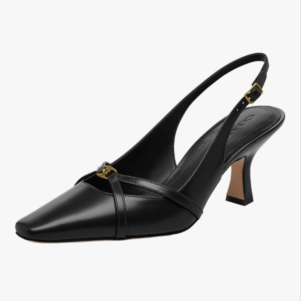 Coach Rowyn Black Slingback Heels, Size 9